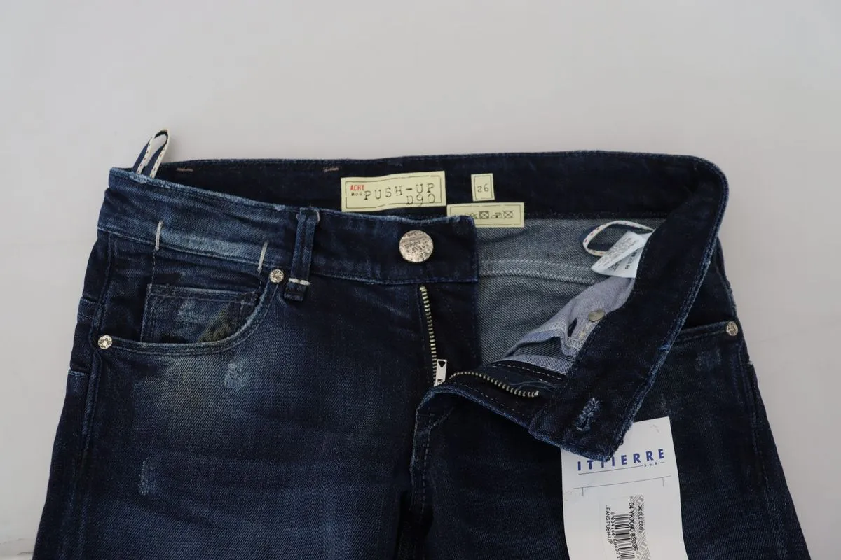 Acht Baumwolle Niedrige Taille Slim Fit Damen Freizeit-Damenjeans