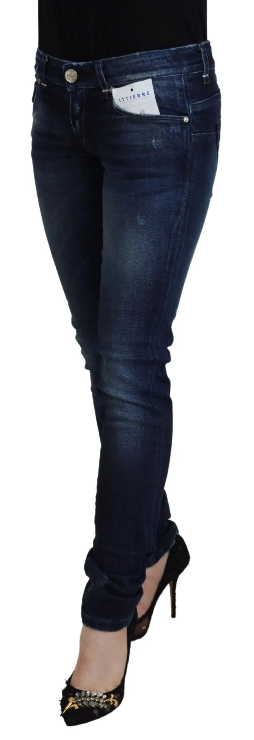 Acht Baumwolle Niedrige Taille Slim Fit Damen Freizeit-Damenjeans