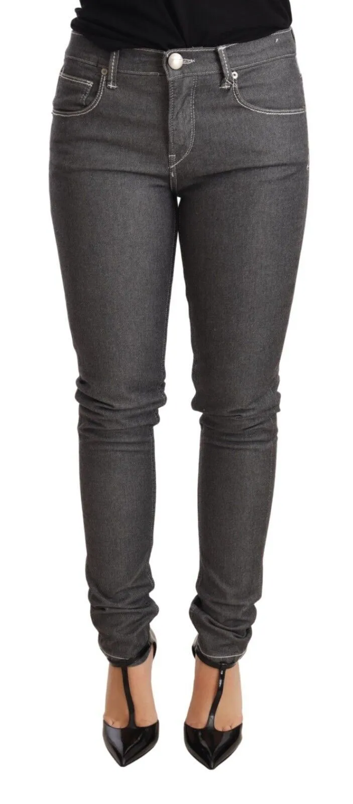 Acht Niedrige Taille Skinny blaue Hose Damen Jeans