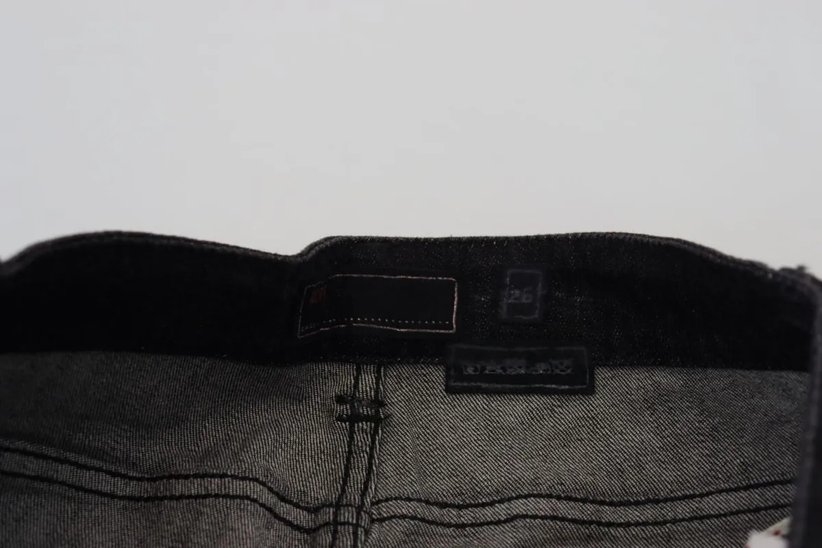 Acht Low-Waist Slim-Fit Baumwoll-Blaue Damenjeans