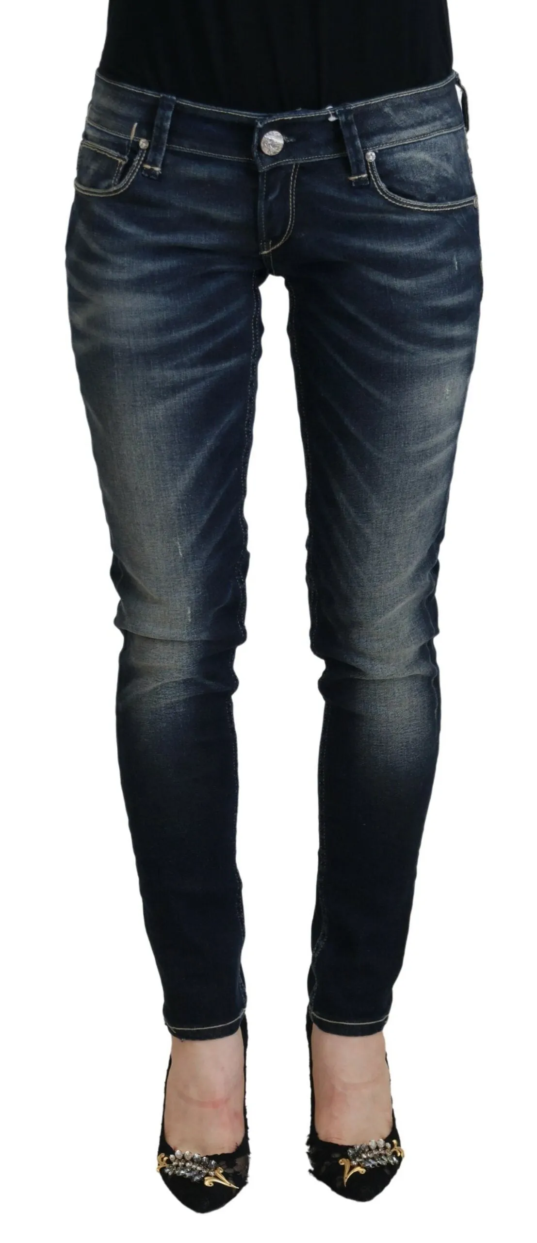 Acht Washed Cotton Slim Fit Damen Damenjeans
