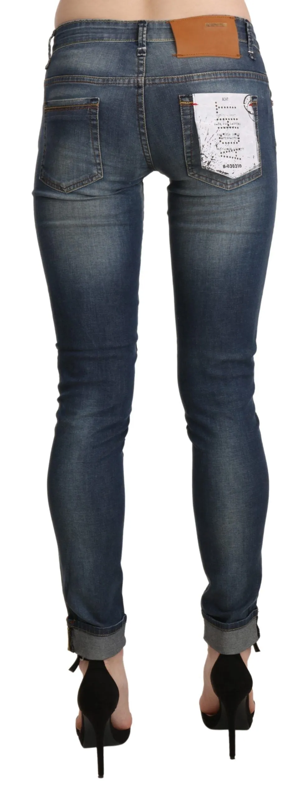 Acht Washed Low Waist Skinny Cropped Damenhose