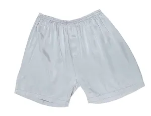 Adam Satin Boxer mit künstlichem Fly in Dunkelsilber