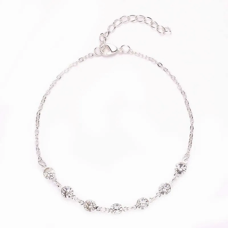 Adjustable Foot Chain Beach Style Silver Ankle Bracelet Women Anklet Jewelry
