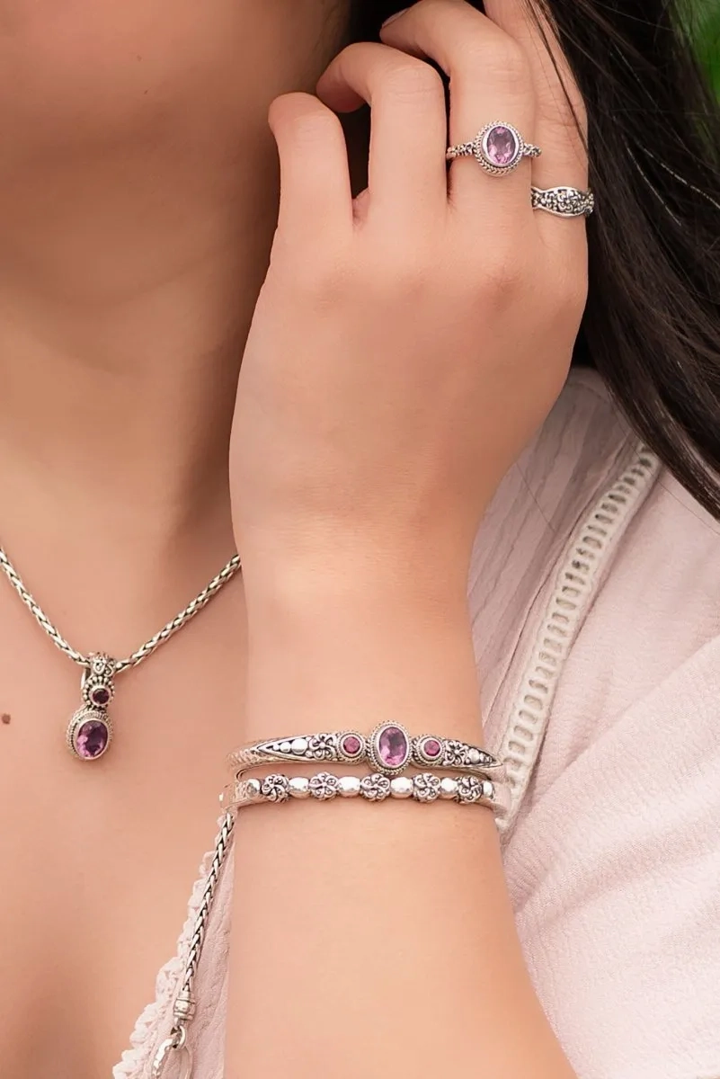 Admiration Cuff? in Pink Fluorite &amp; Rhodolite Garnet