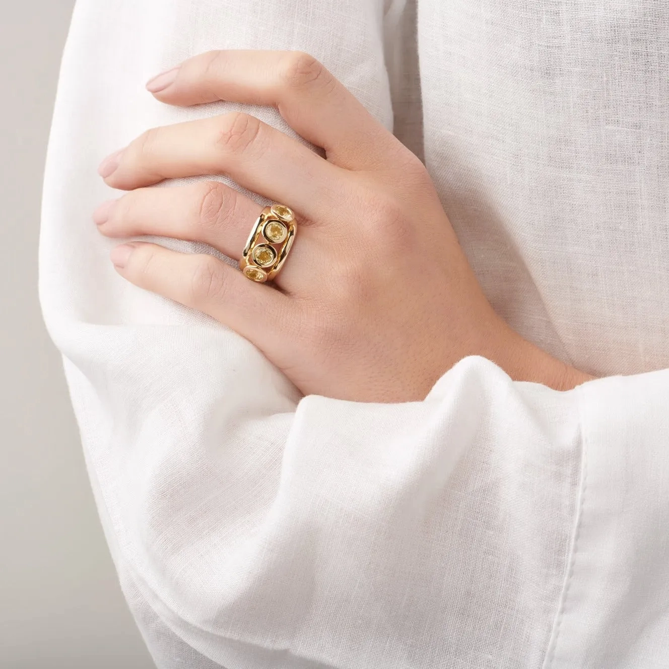 Aeneus Classic Ring Yellow Gold - Citrine