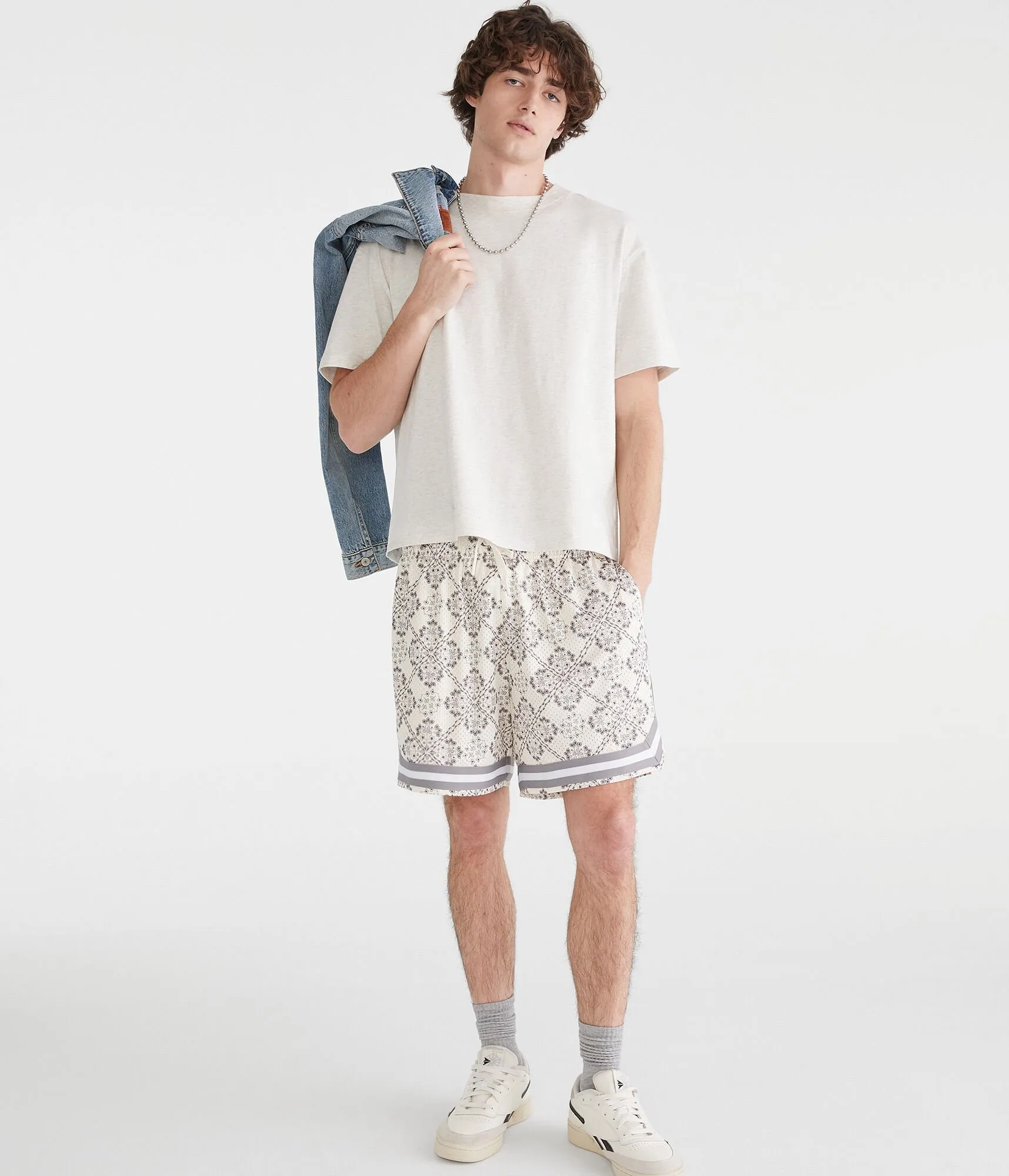 Aeropostale Blumen-Diamant-Print Mesh Shorts 6