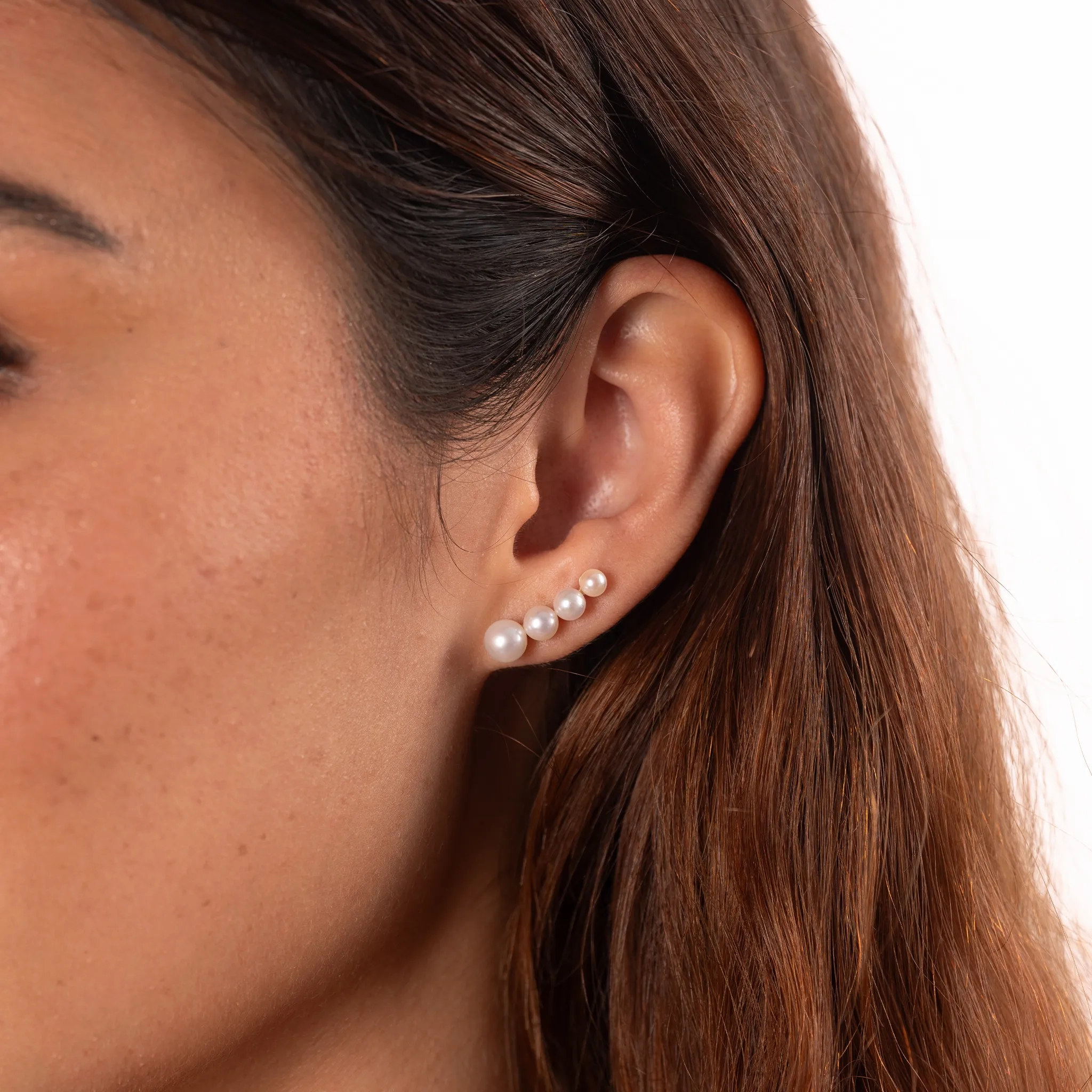 Akoya &amp; Freshwater White Pearl Earrings in Gold - 3.5-6mm