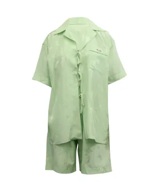 Alexander Wang Jacquard Pyjama-Oberteil und Shorts in Minz-Viskose