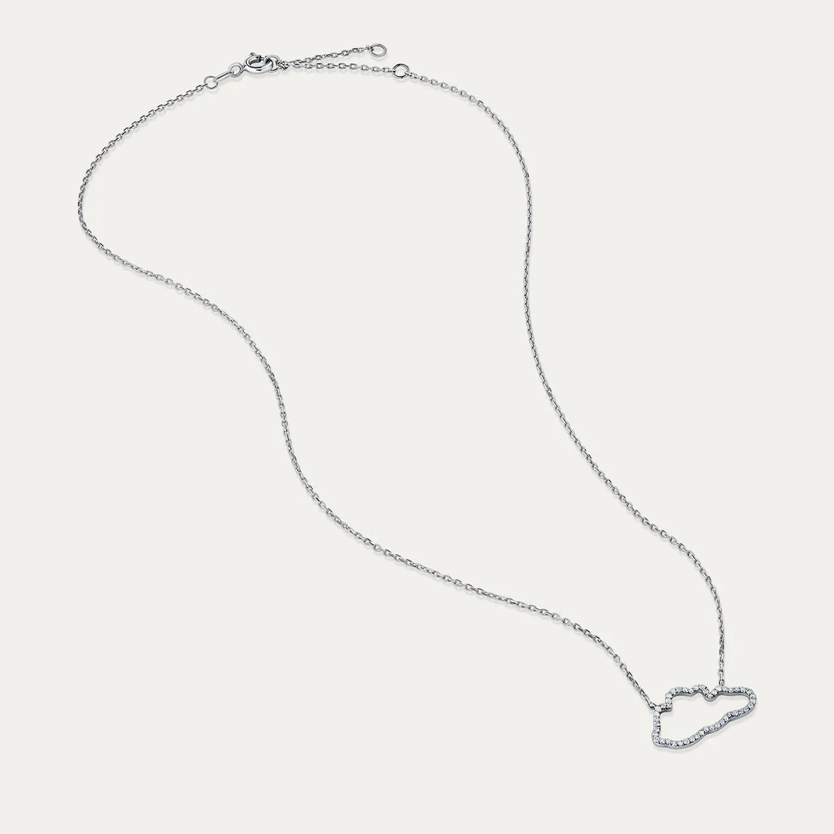 Allusia Love Accented 18K Whitegold Necklace w. Diamonds