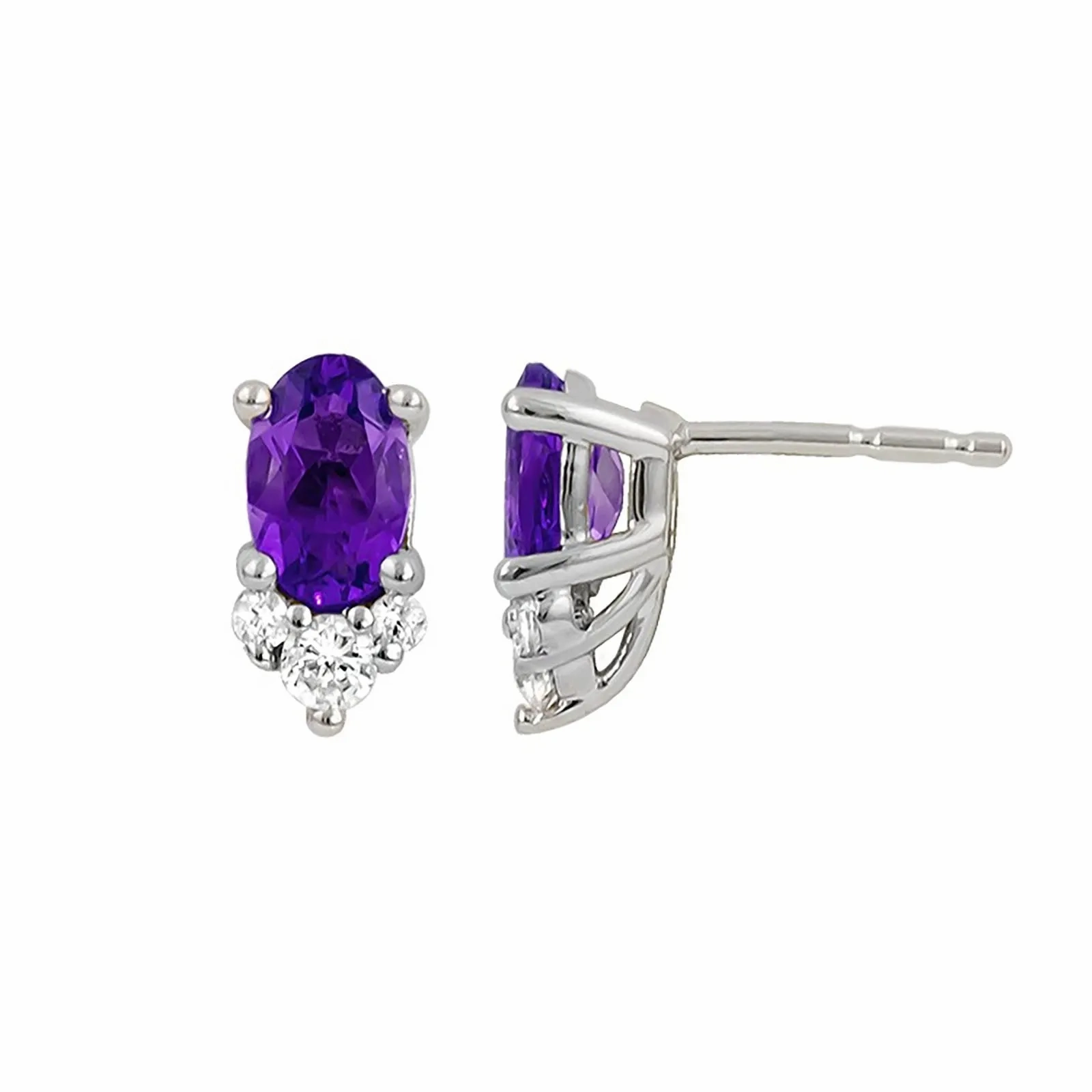 Amethyst &amp; Diamond Earrings