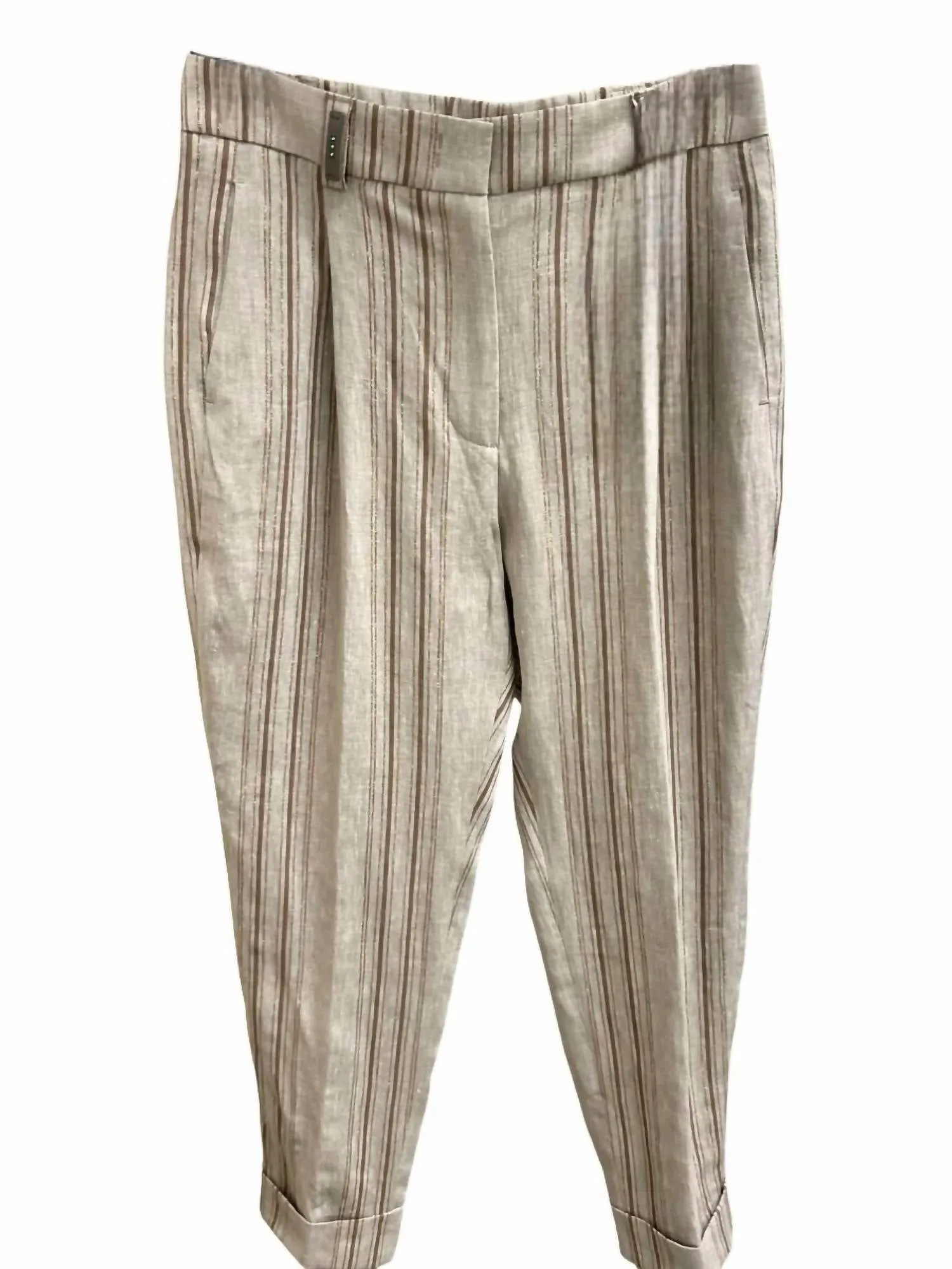 Knöchellange Hose in Beige