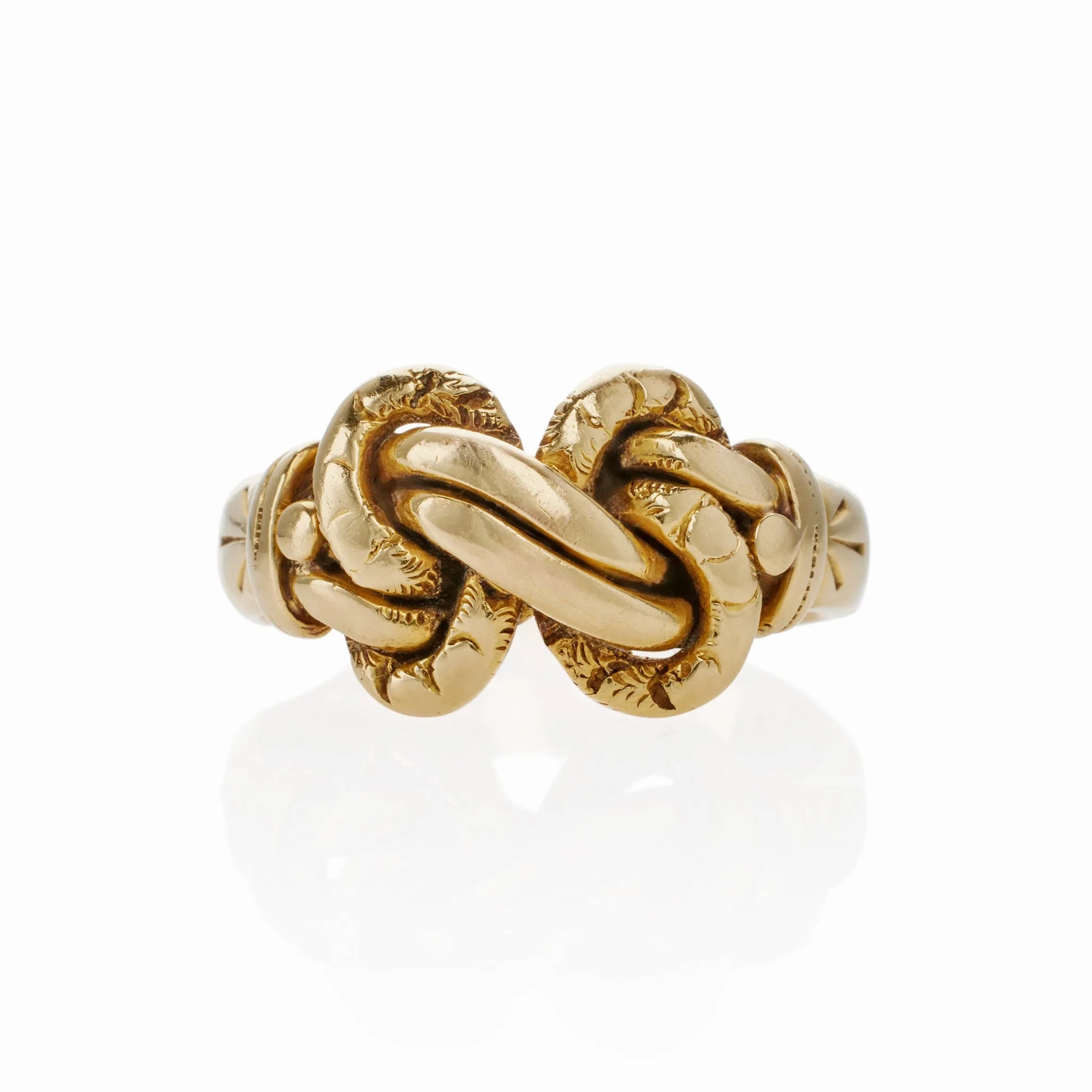Antique English 18K Gold Braided &quot;Keeper&quot; Ring