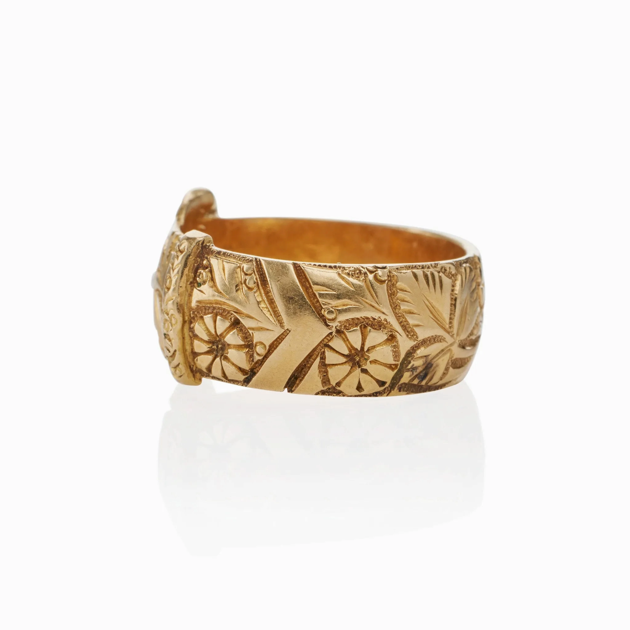 Antique English 18K Gold Buckle Ring