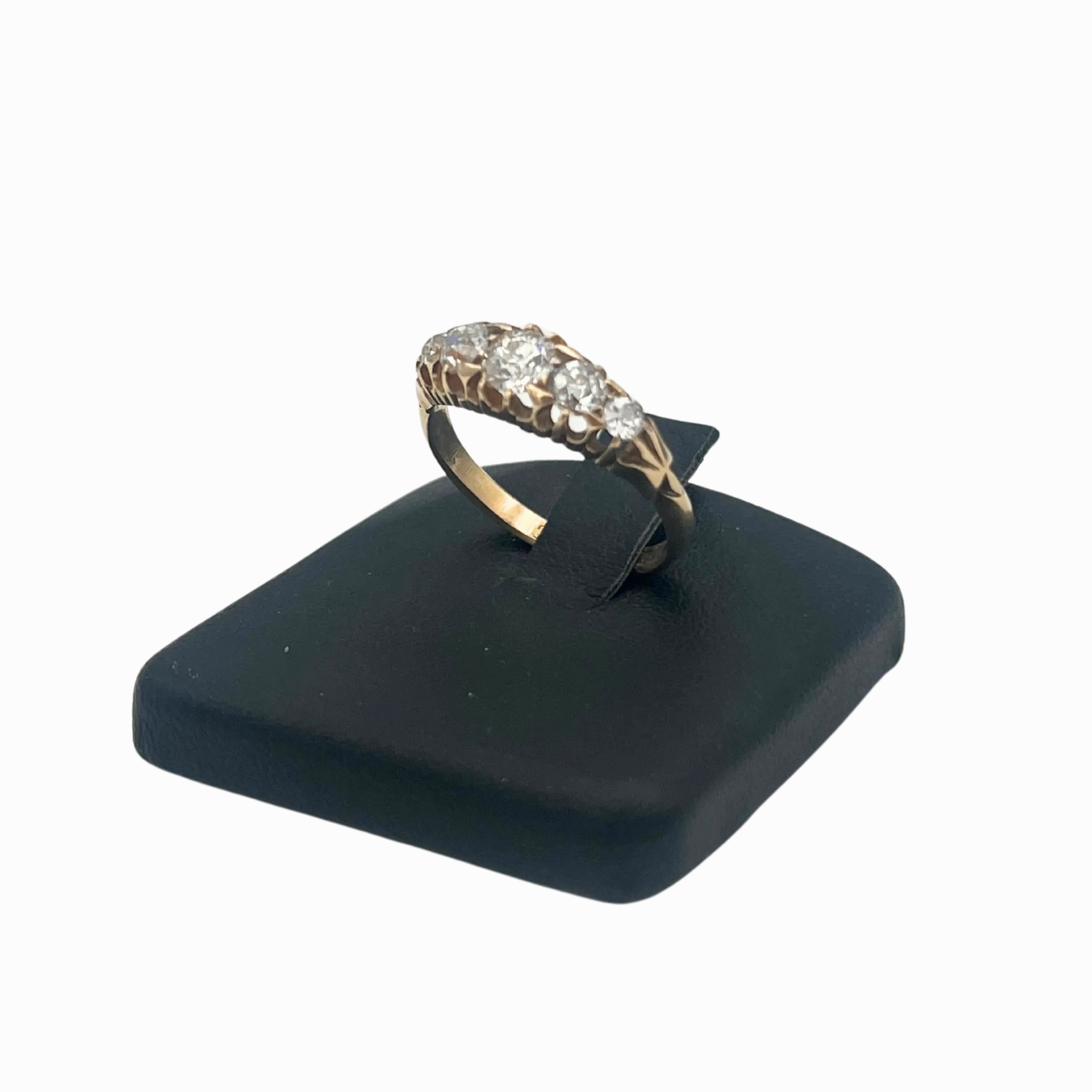 Antique English (Birmingham) 0.86ct Old European cut 5 stone ring Circa 1898