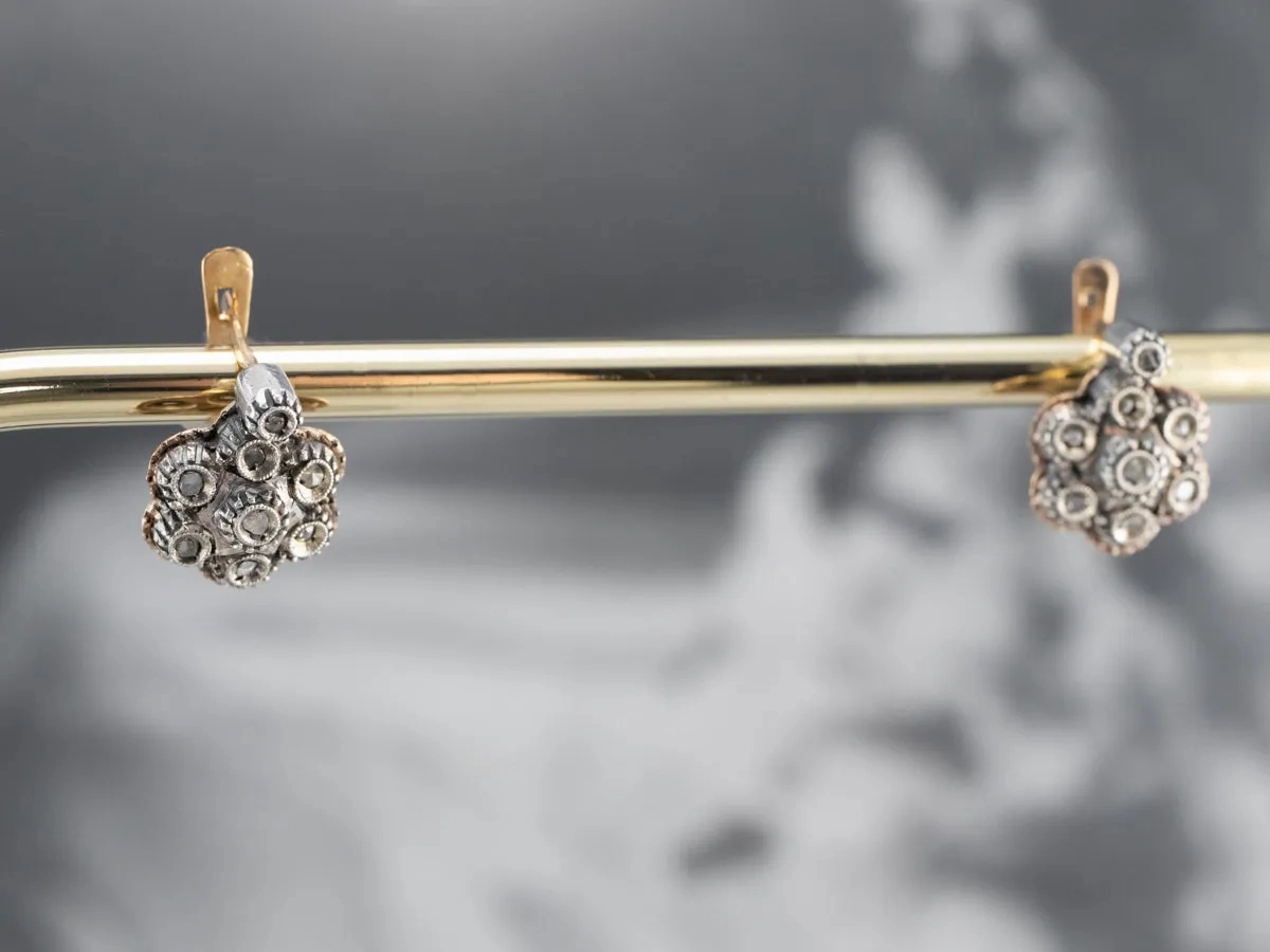 Antique Rose Cut Diamond Earrings