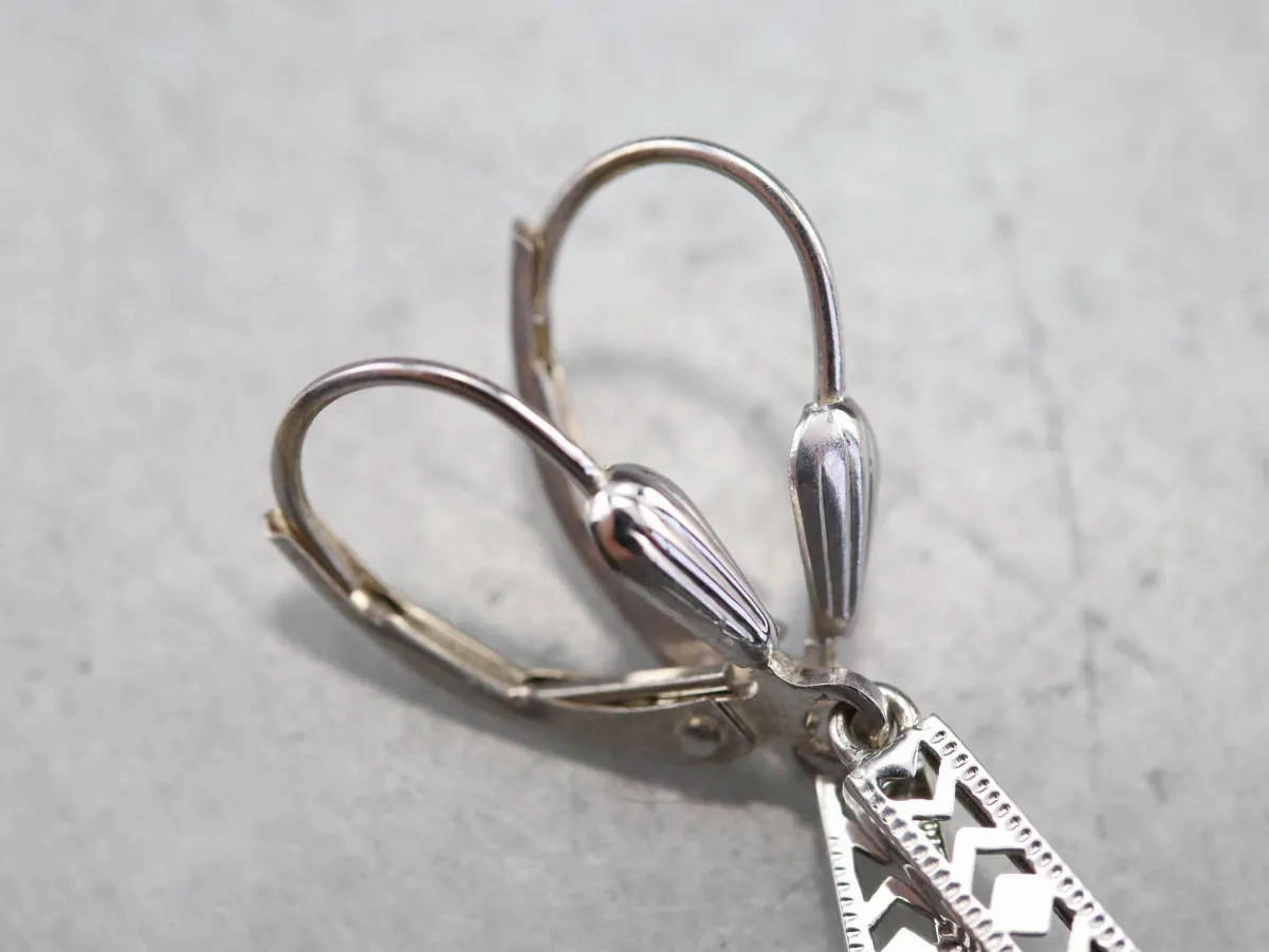 Aquamarine White Gold Drop Earrings