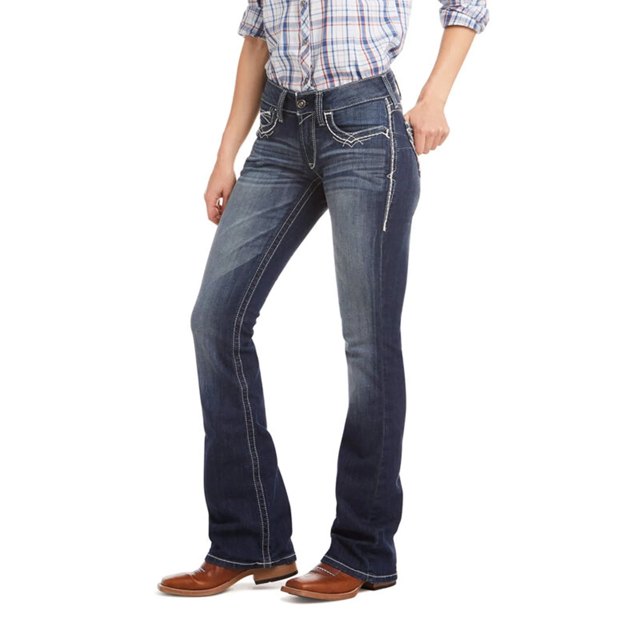 Ariat Damen R.E.A.L. Verflochtene Marine-Jeans