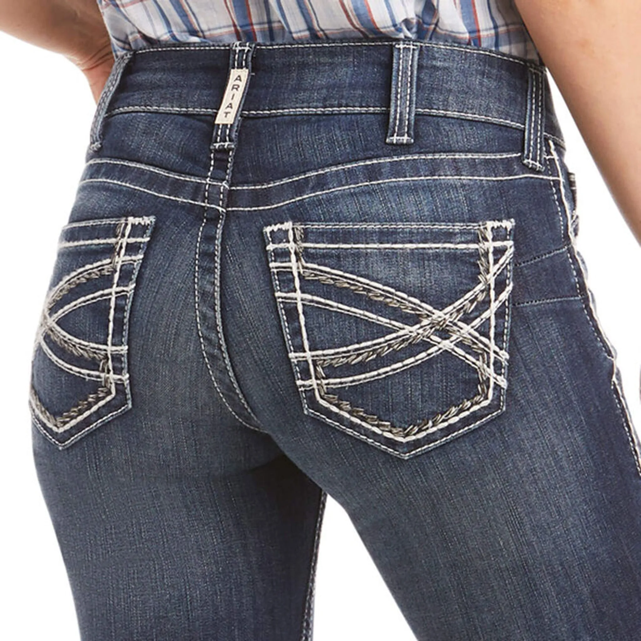 Ariat Damen R.E.A.L. Verflochtene Marine-Jeans