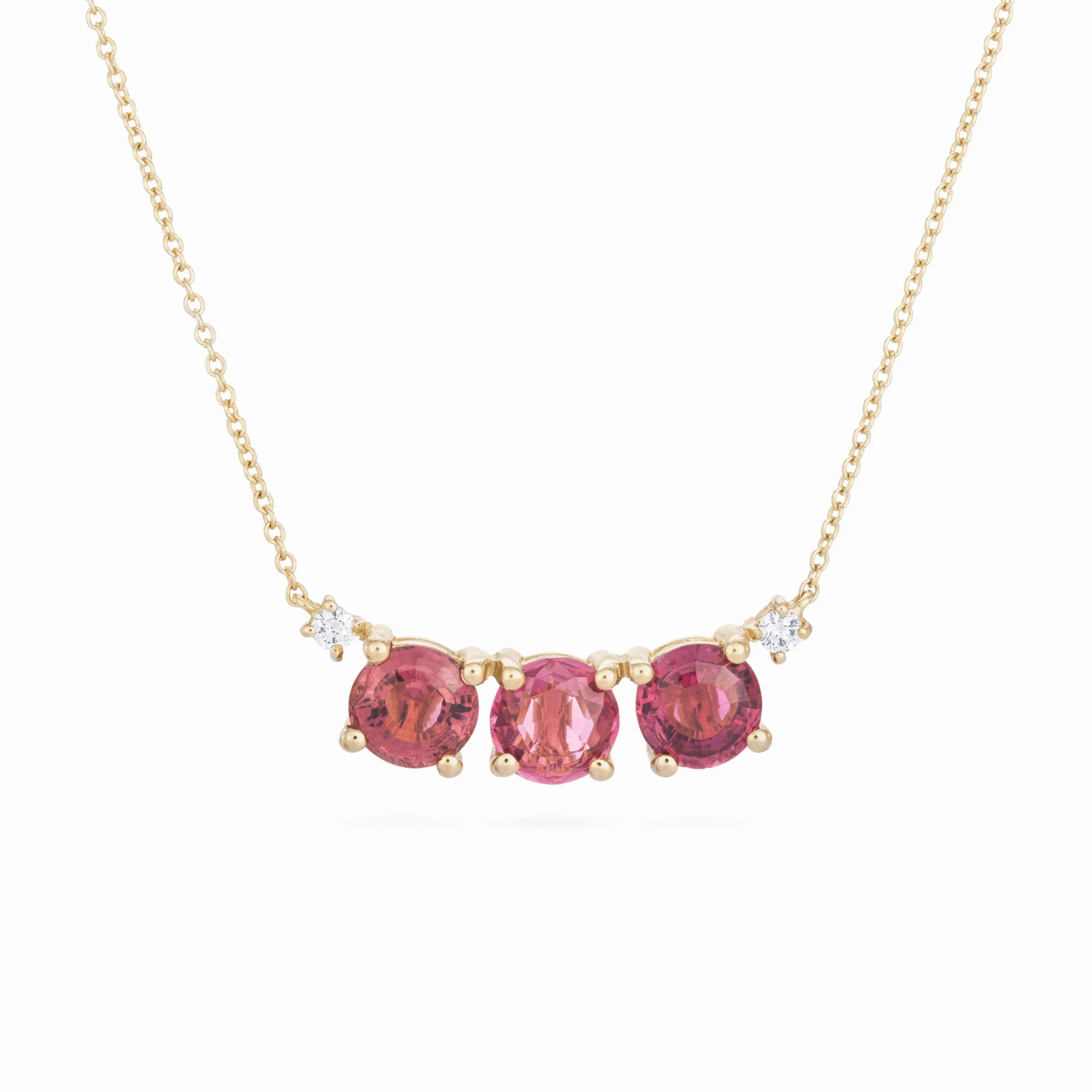 Artisia 18K Gold Necklace w. Tourmaline &amp; Diamonds