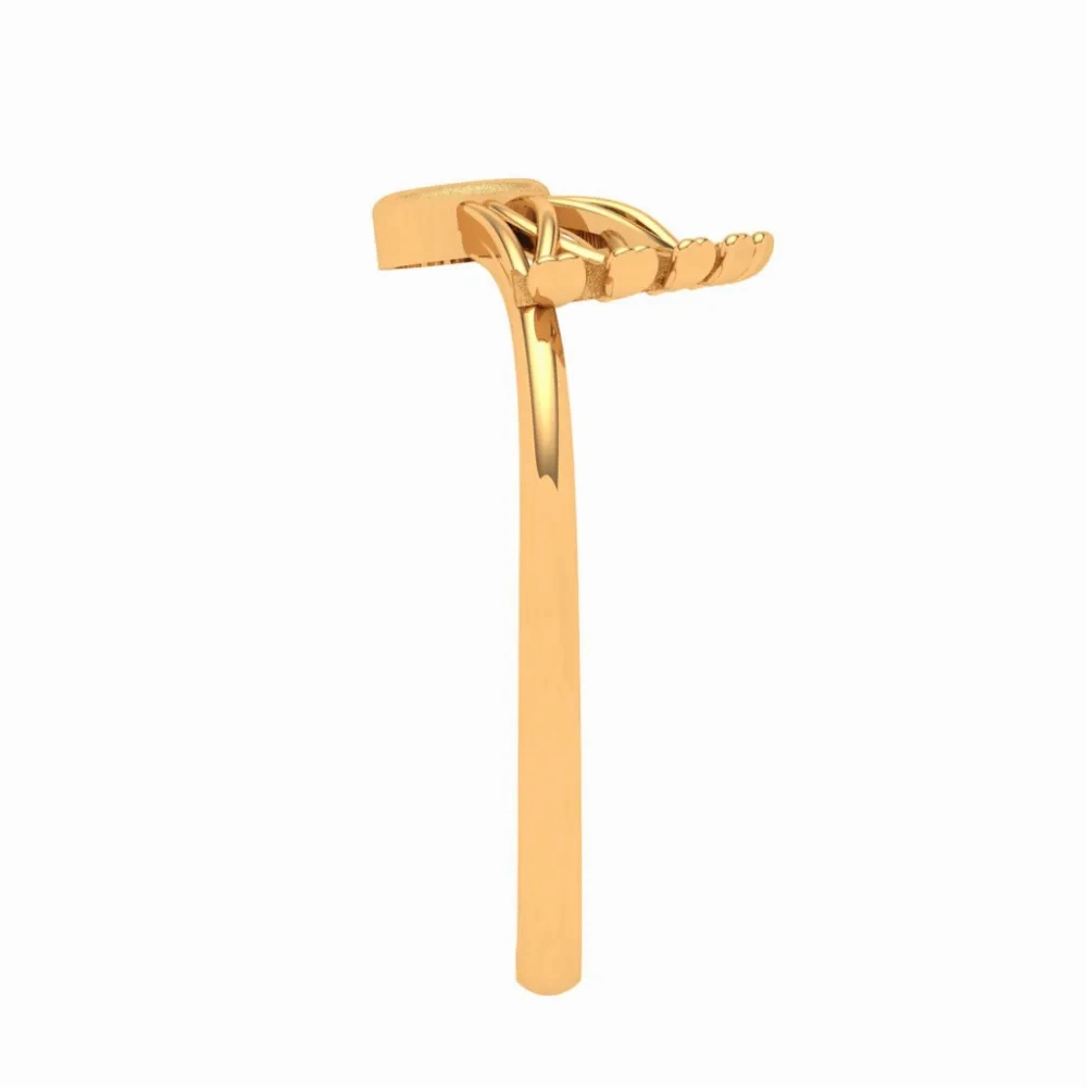Artistic 22 Karat Yellow Gold Abstract Finger Ring