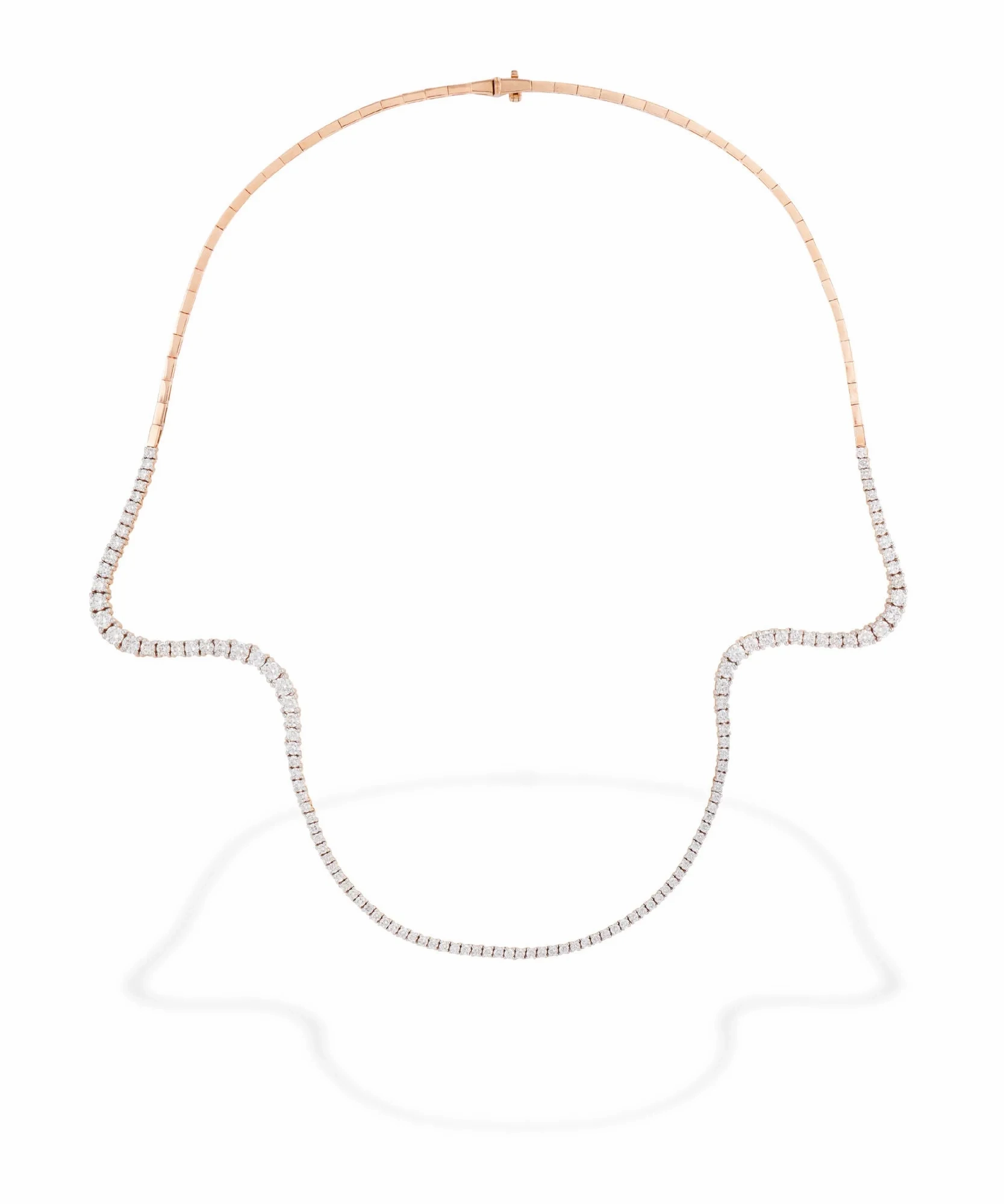 Aurora Half 18K Rosegold Necklace w. Diamonds