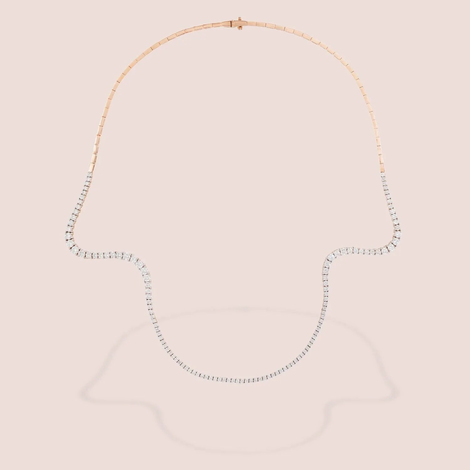 Aurora Half 18K Rosegold Necklace w. Diamonds