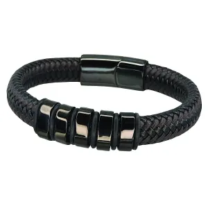 Avenel - Kreuzritter-Lederarmband - Schwarz Avenel Accessoires