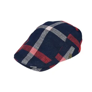 Avenel - Flache Mütze - Karo - Marineblau Avenel Accessoires