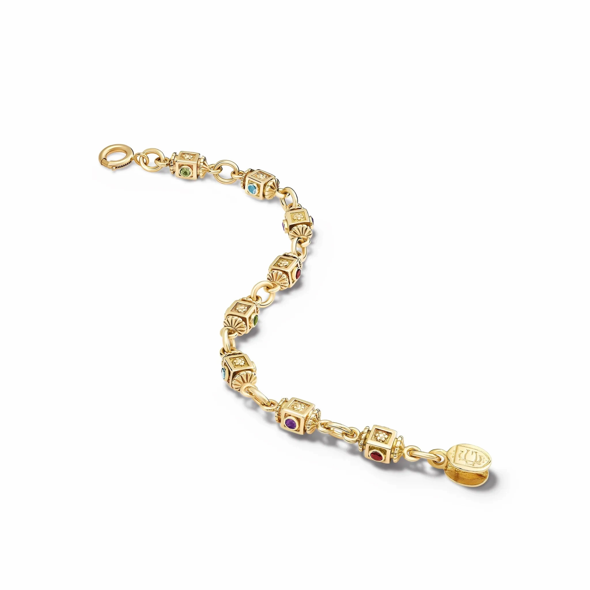 Avenue des Pyramides Bracelet Yellow Gold - Amethyst, Peridot, Garnet &amp; Aquamarine
