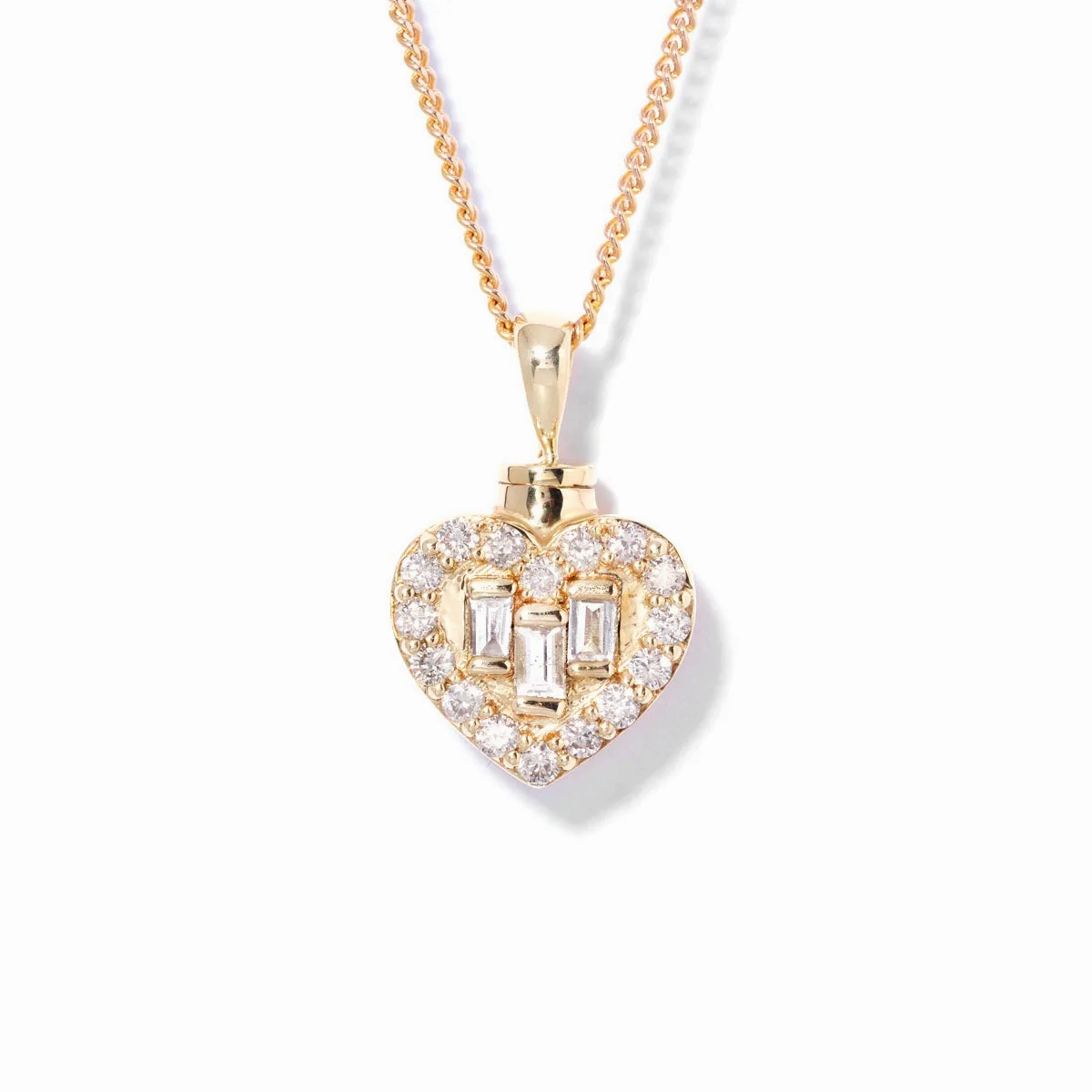 Baguette Heart Memorial Pendant