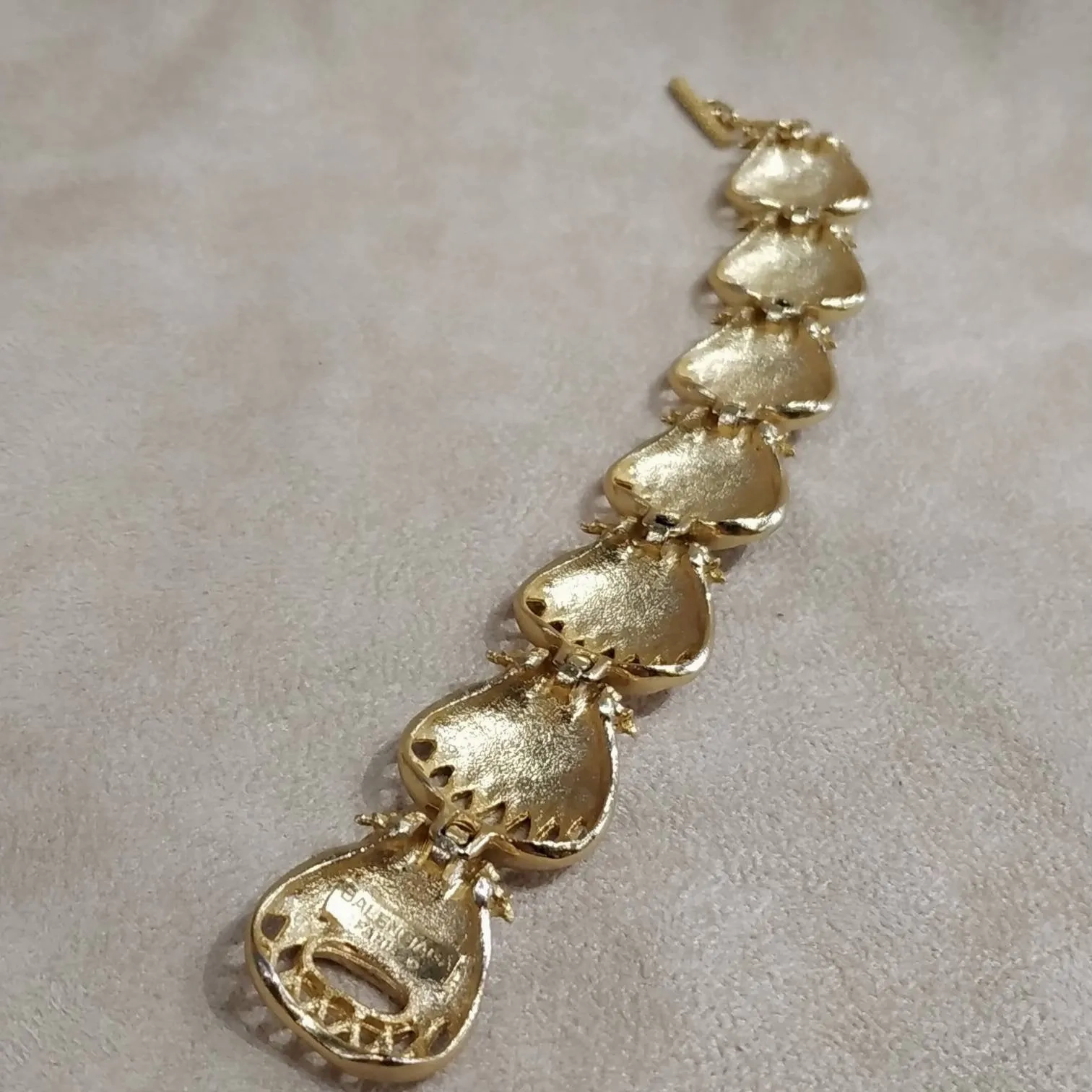 Balenciaga Bracelet Vintage Black Enamel Gold Plated