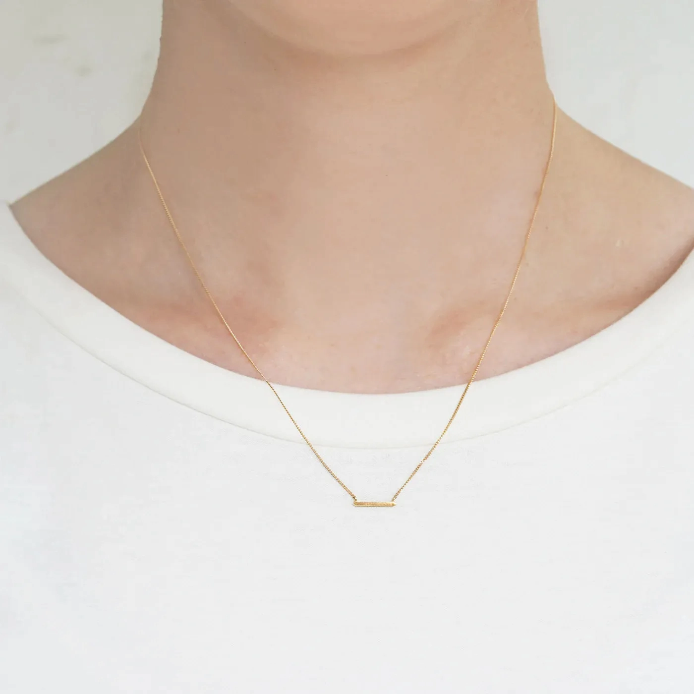 Band Beside 10K Gold Necklace