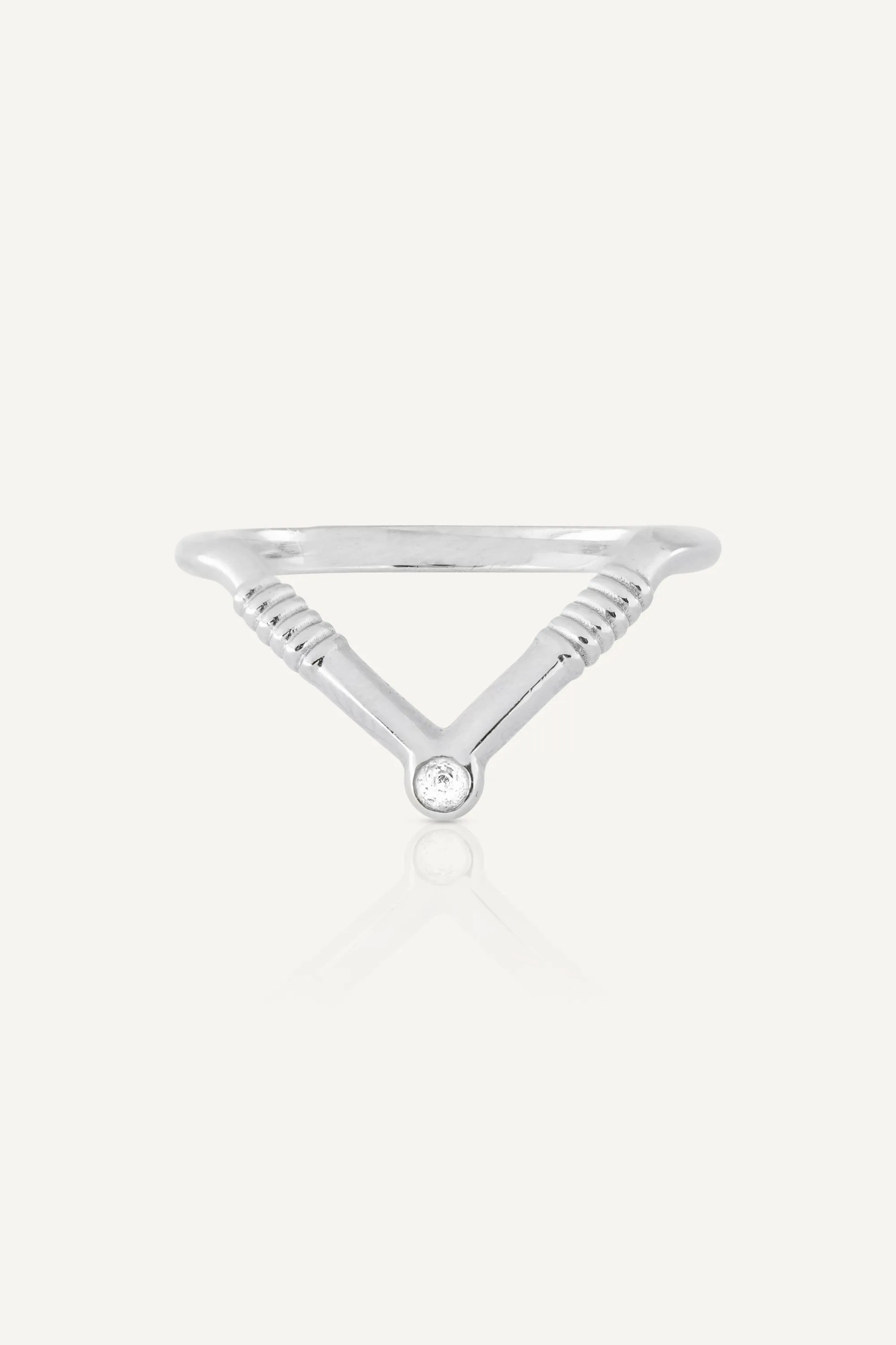 Banded Chevron Silver Stacker