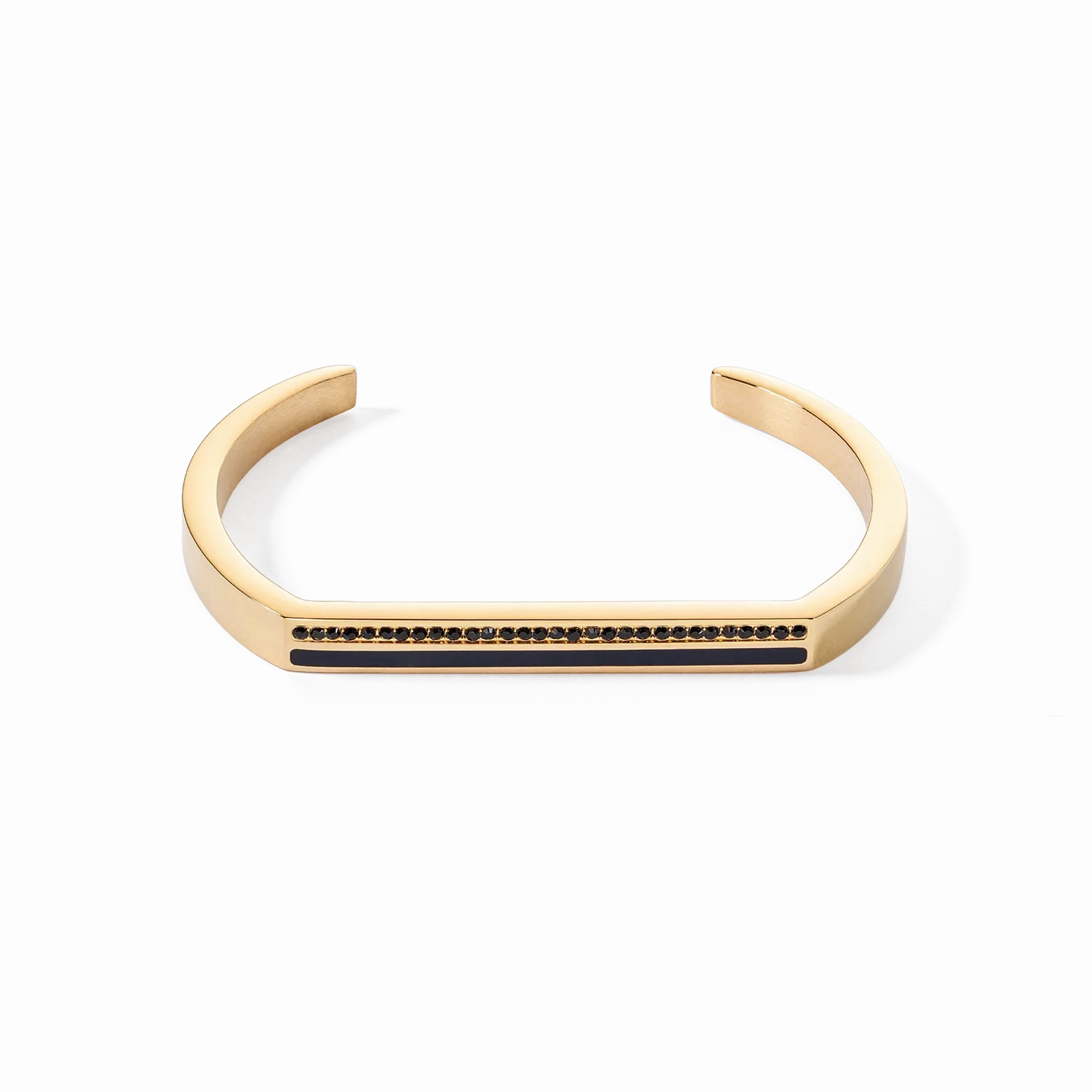 Bangle Cuff Square Stripes gold-black