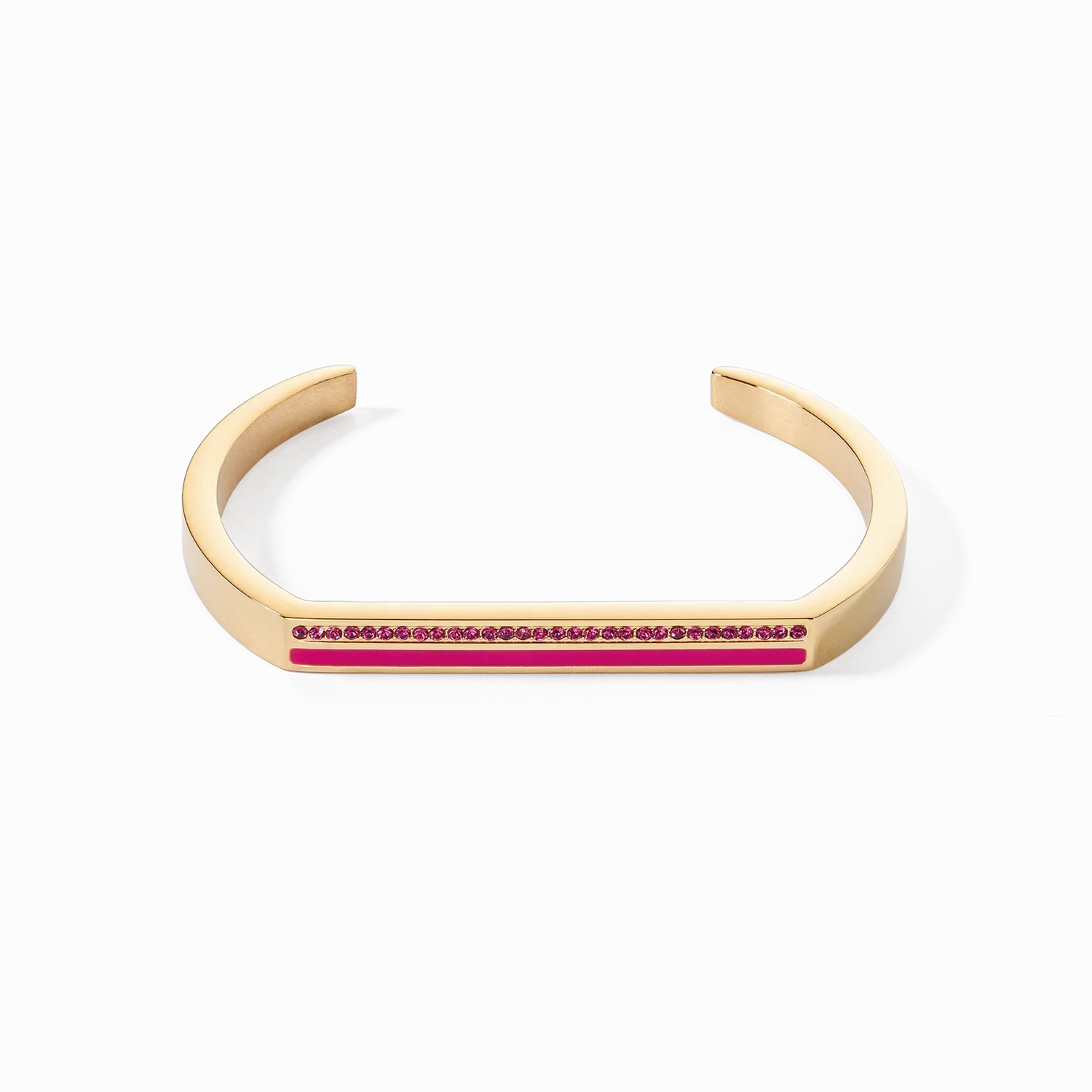 Bangle Cuff Square Stripes gold-pink