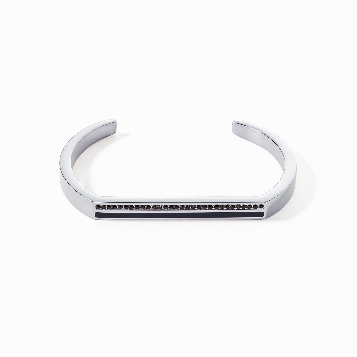 Bangle Cuff Square Stripes silver-black