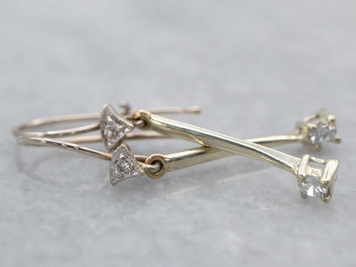 Bar Link Diamond Drop Earrings