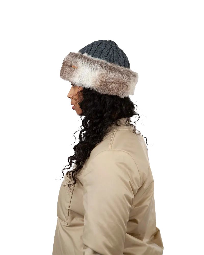 Barts Accessories Pelz-Kabelband-Hut in Heather Braun