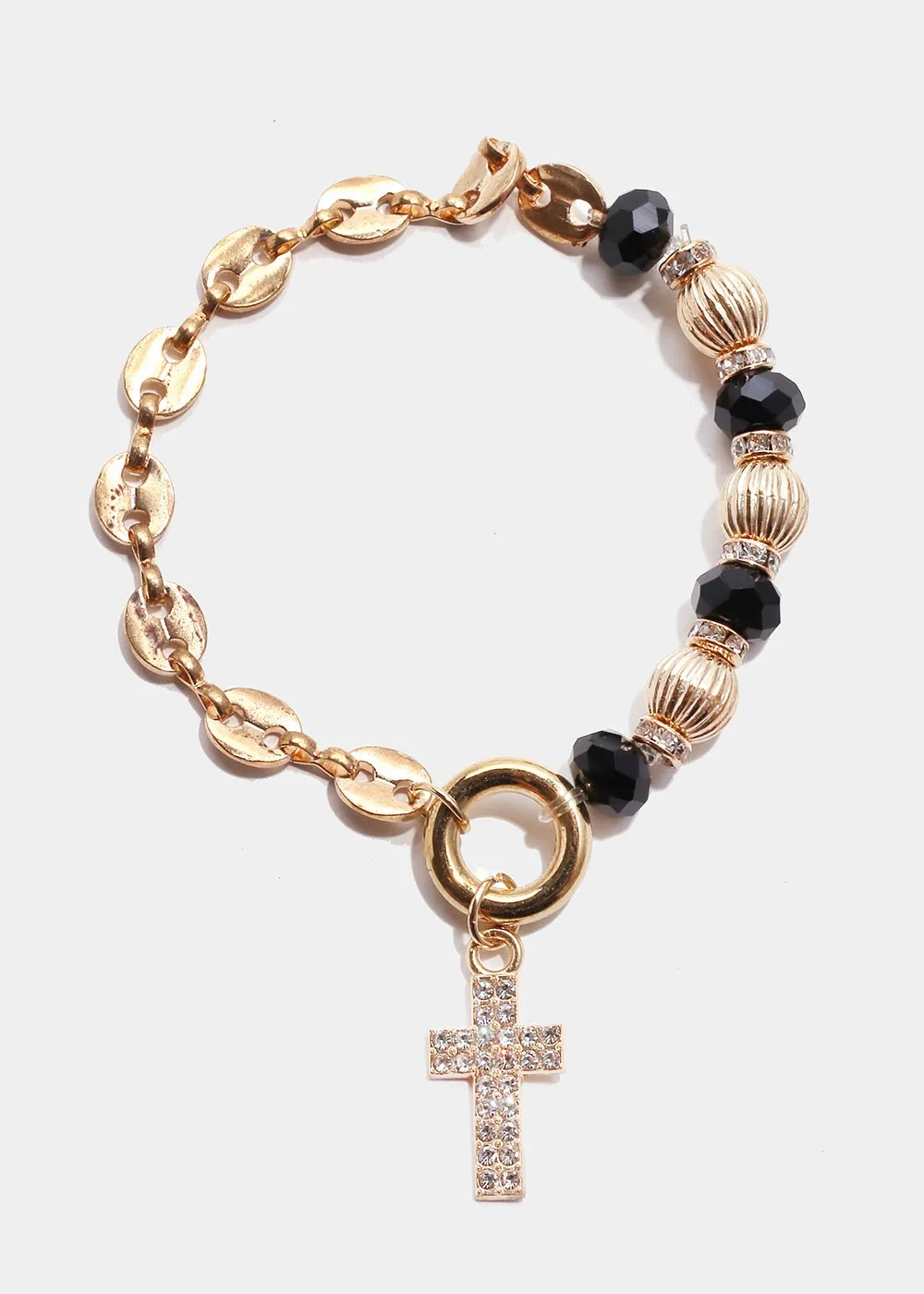 Bead Bracelet with Cross