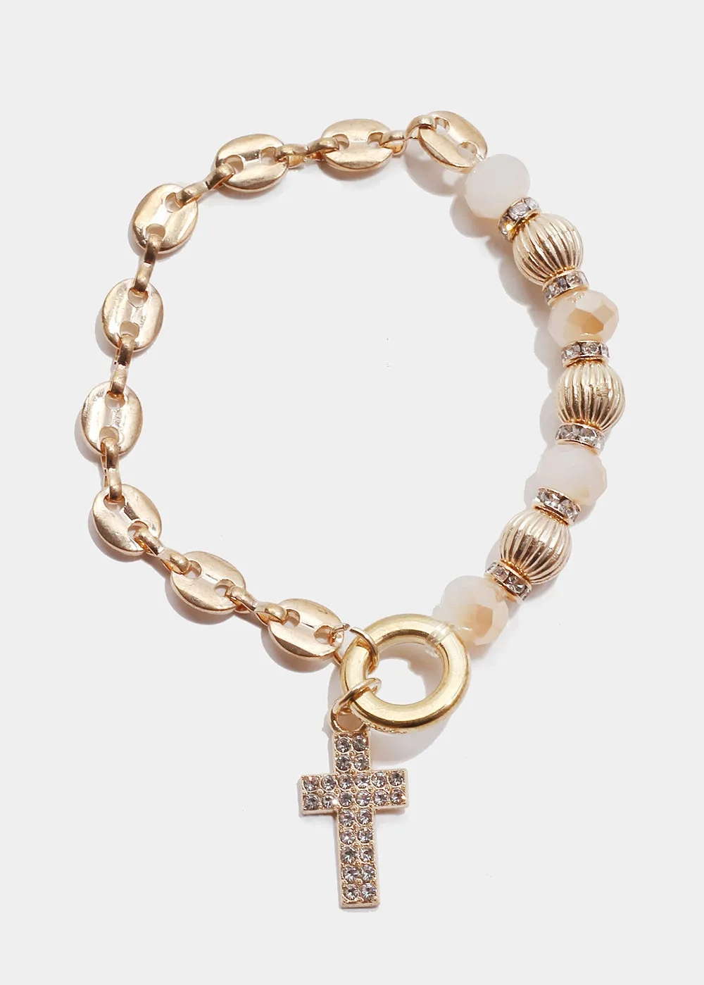 Bead Bracelet with Cross