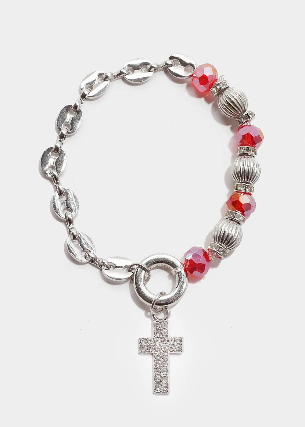 Bead Bracelet with Cross