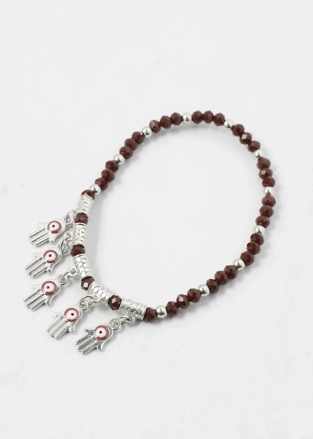 Beaded Hamsa Hand   Evil Eye Bracelet
