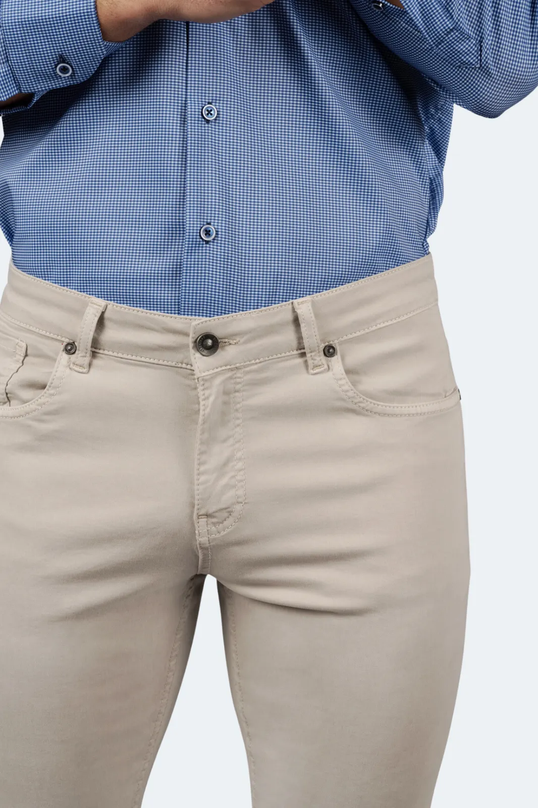 Beige Tencel-Hose