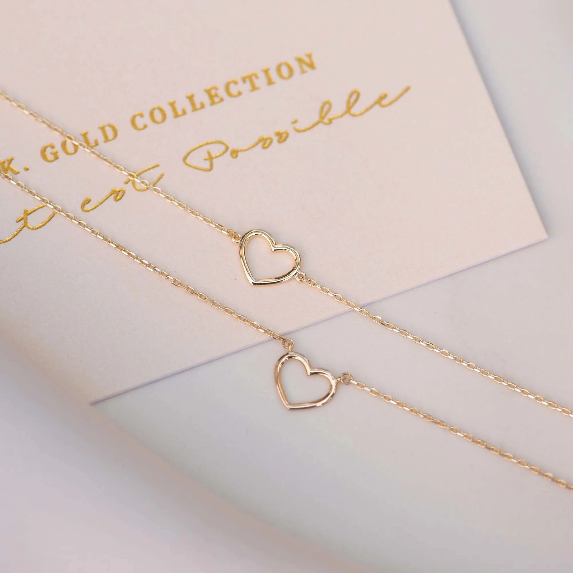 Belleville Amore 14 karat gold bracelet with heart