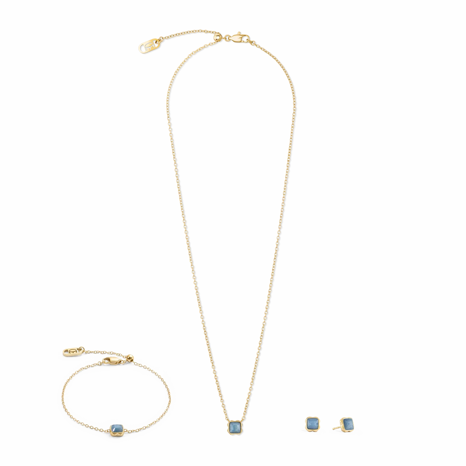 Birthstone March Bracelet Blue Aventurine Gold