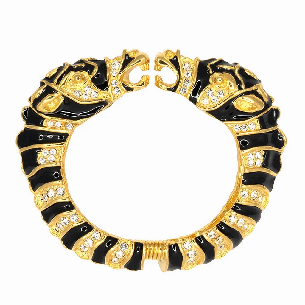 Black &amp; Gold Zebra Head Bracelet
