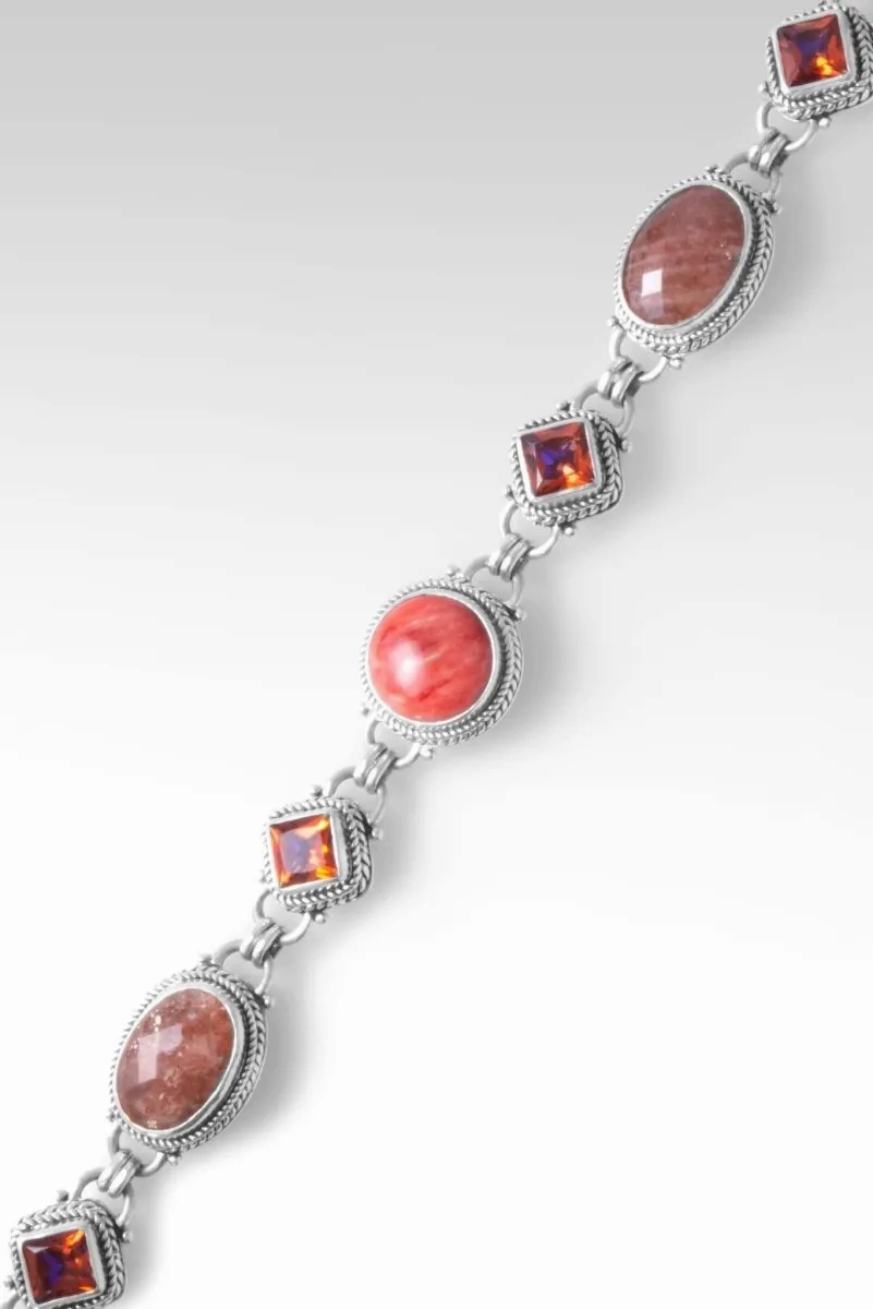 Blessed with Abundance Bracelet? in Orange Sunstone, Spiny Oyster &amp; Ardent? Mystic Topaz