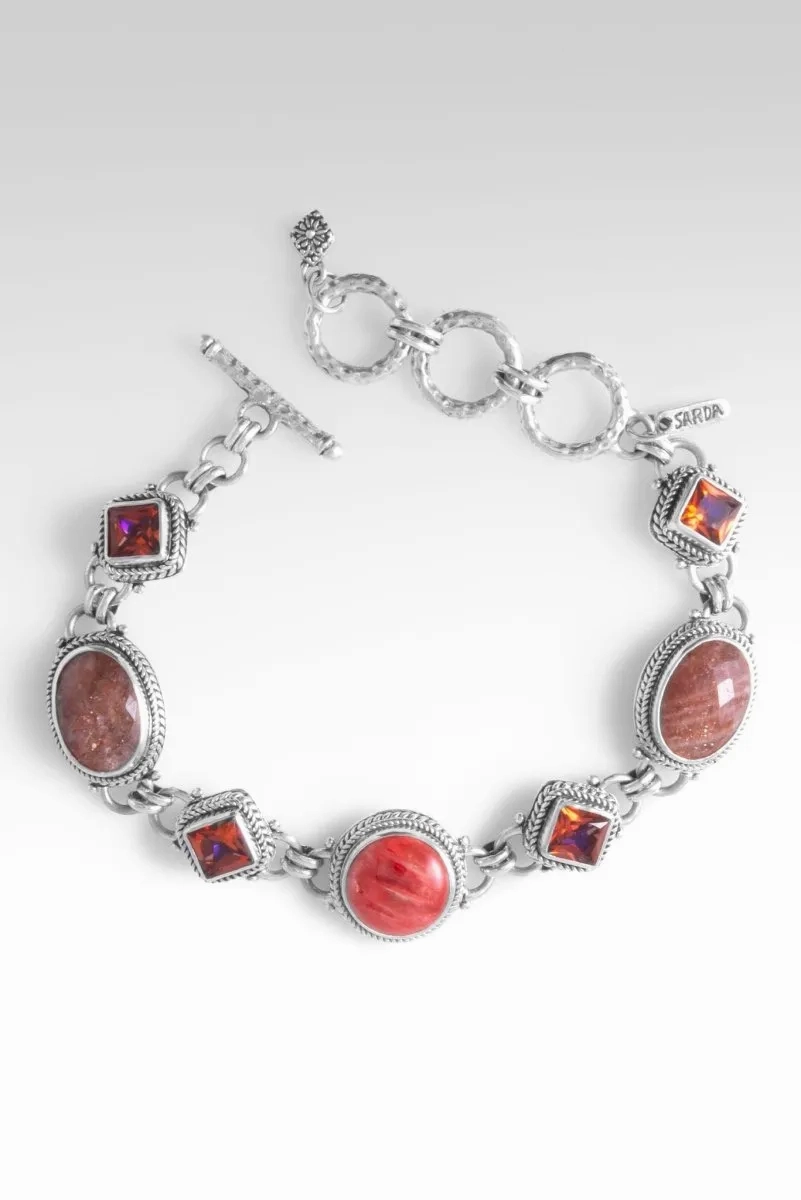 Blessed with Abundance Bracelet? in Orange Sunstone, Spiny Oyster &amp; Ardent? Mystic Topaz