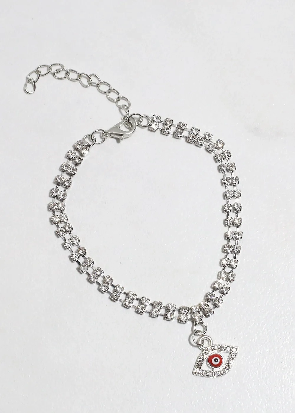 Bling Evil Eye Chain Bracelet